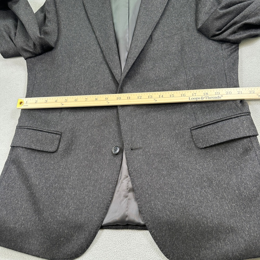 Saks Fifth Avenue Blazer 44R Mens Gray Wool Blend Two Button Sport Coat Business - Picture 8 of 13